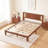 Mid Century Solid Wood Platform Bed with Headboard, Wood Slat Support, No Box Spring Needed-1580583115