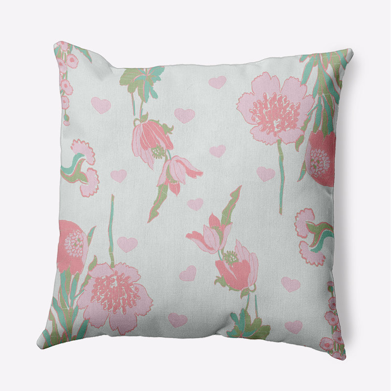 Floral Polyester Throw Pillow, 26"H x 26"W, Square