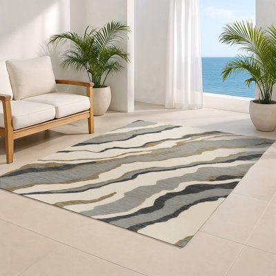 Tapis intérieur et extérieur gris Nature