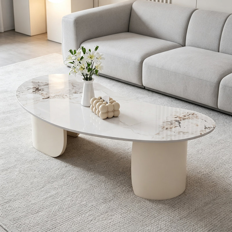Roper, H 15,74 po x l 51,18 po x P 27,55 po, Gris / crème, Marbre