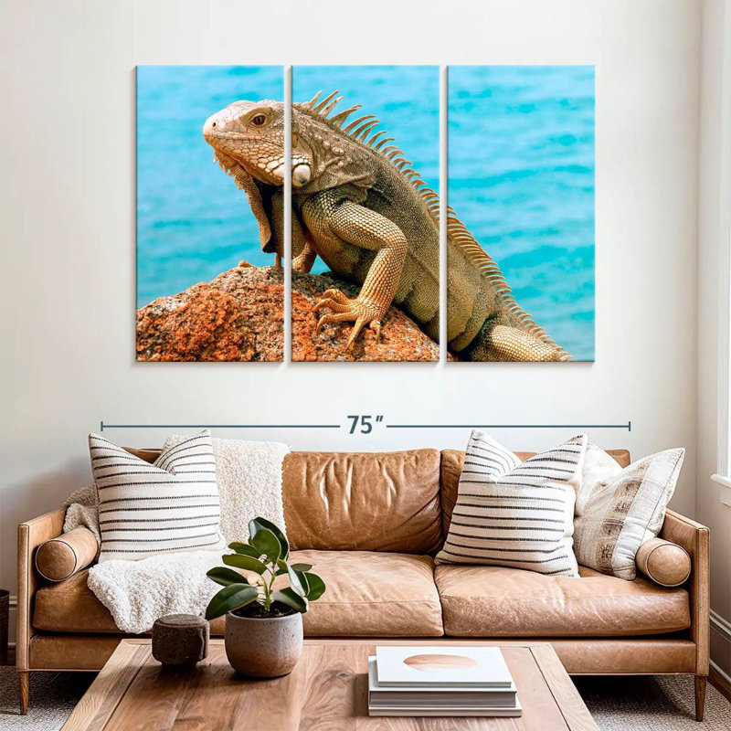 Brampt Iguana By The Sea, 42" H x 65" W