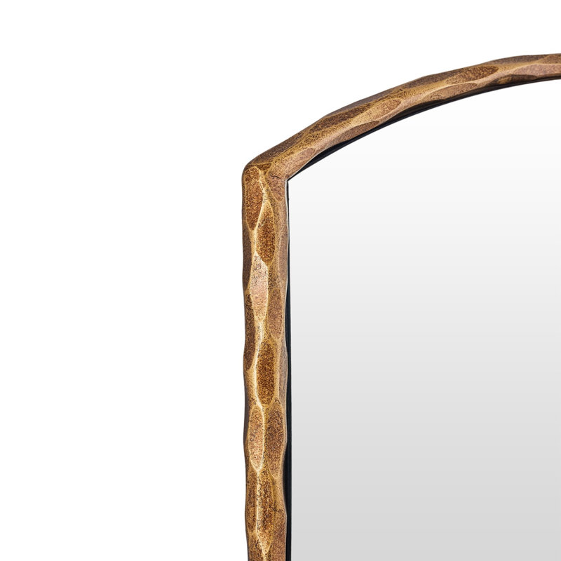 Miroir de salle de bain arqué en fer forgé à la main | Miroir mural rustique pour meuble-lavabo et salle de bain