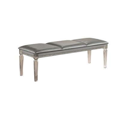 53.6" W Contemporary Bench, Silver