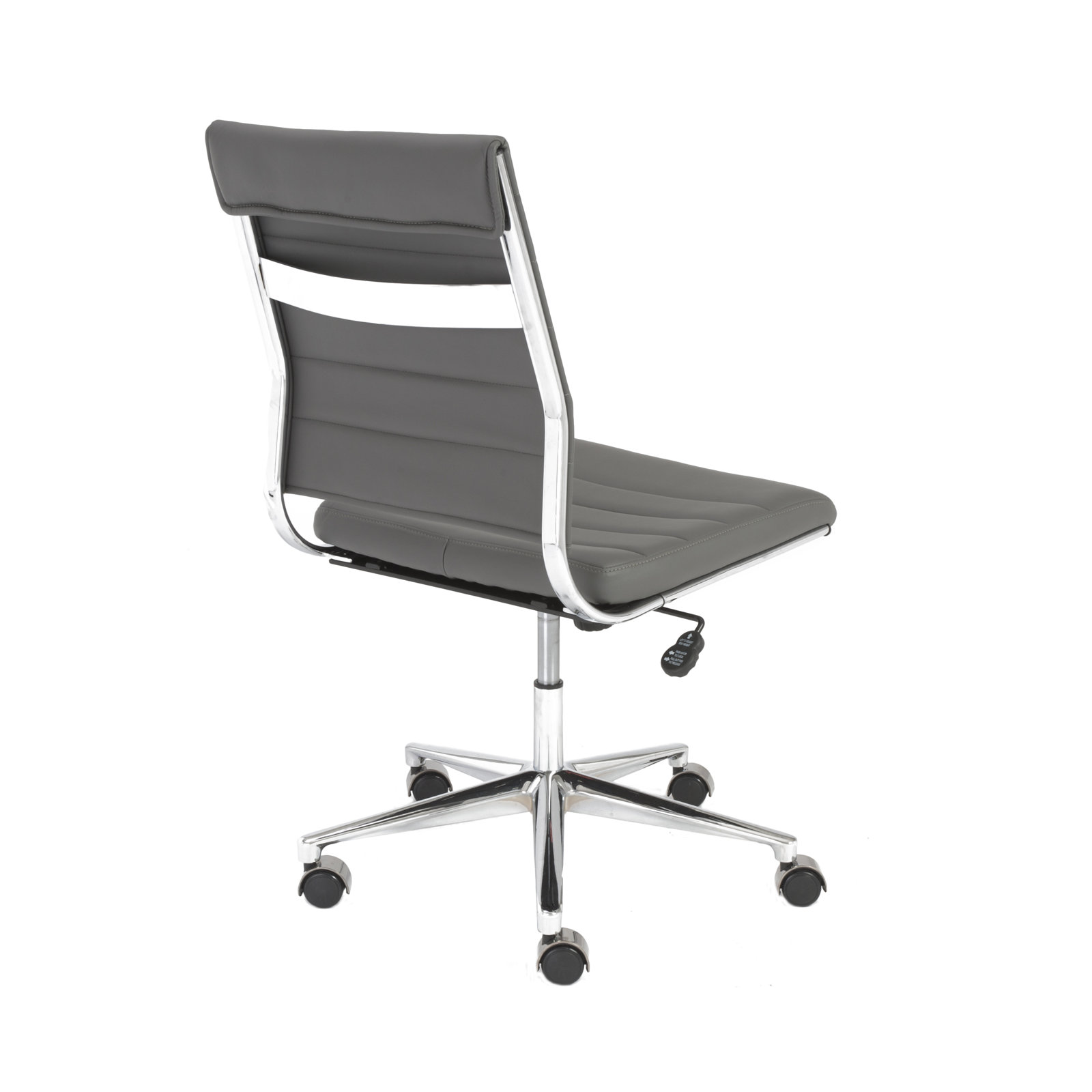 Rossie Office Chair, Gray Faux Leather, No