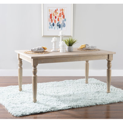 Baril 60" Solid Wood Farmhouse Dining Table