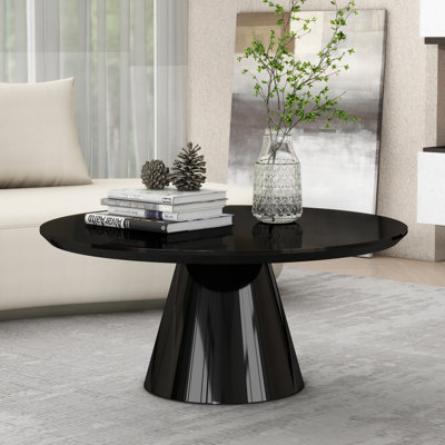 Table basse ronde moderne noire Lippa