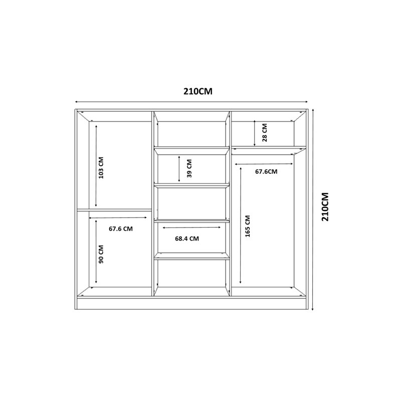 Lechlade 4 Door Manufactured Wood Wardrobe