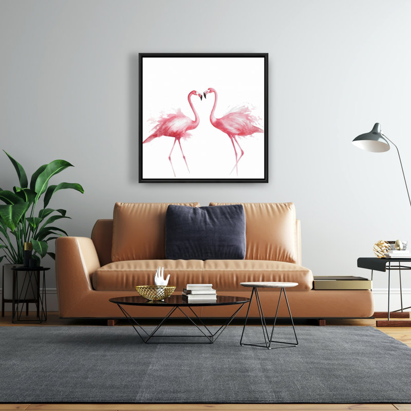 "Deux aquarelles de flamants roses"