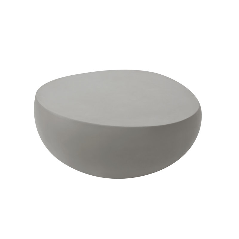Elementi Home Ikaria 42" Egg-Shape Concrete Coffee Table for Indoor and Outdoor Use, Space Gray