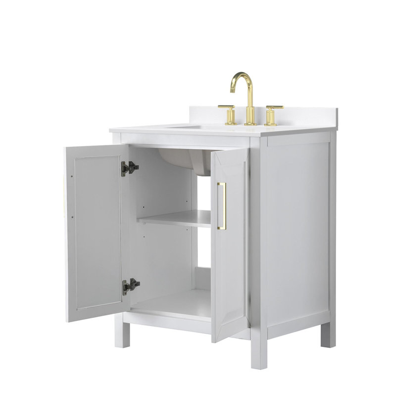 Daria 30'' W Vanity, White, Brushed Gold, Giotto Quartz