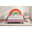 Lit plateforme tapissier Rainbow Design pour garçons et filles, joli lit princesse avec construction robuste