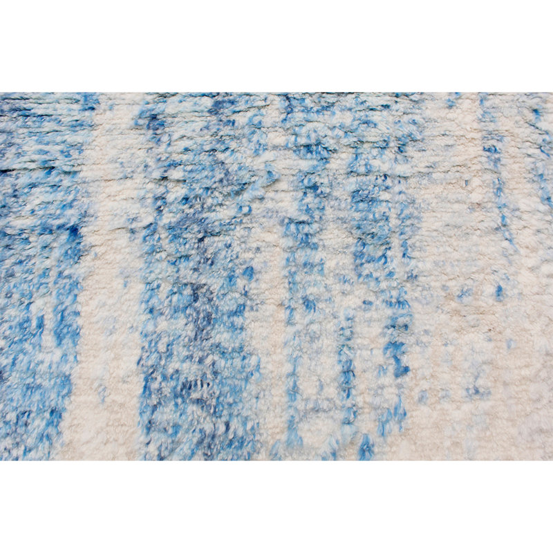 0ZARTZN37GYBL Wool Abstract Area Rug in Blue, Rectangle 8' x 10'