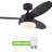 Alloy 42-Inch Indoor/Outdoor 3-Blade Matte Black Ceiling Fan, LED Light Fixture with Opal Frosted Glass