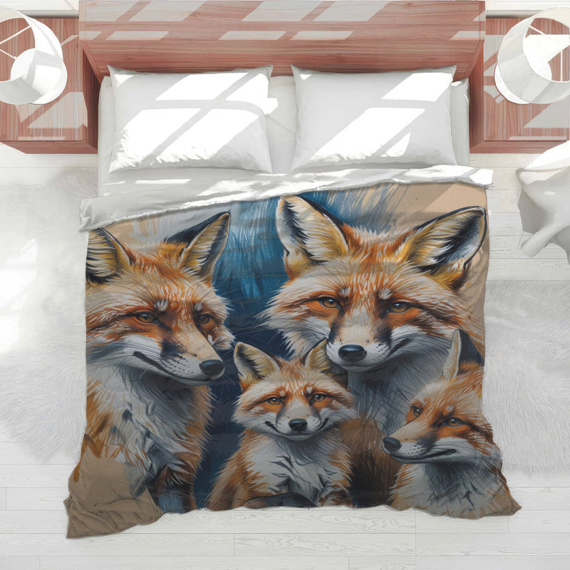Édredon Group of Red Foxes, Lit simple