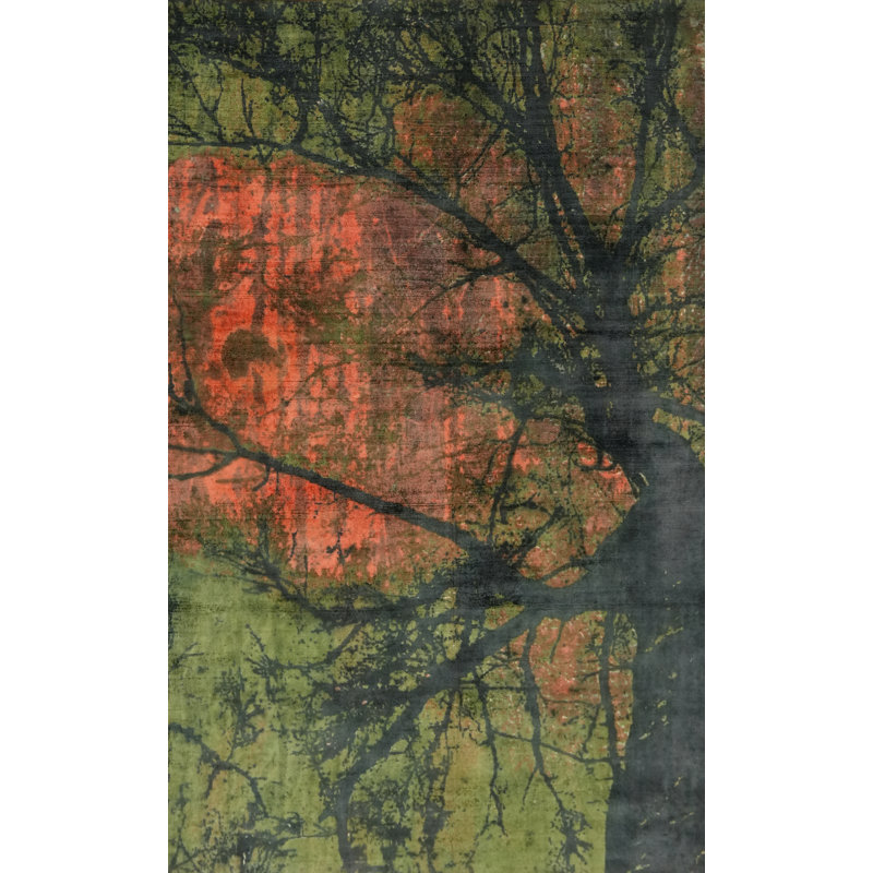 Tapis de salon moderne à imprimé nature 5 x 9