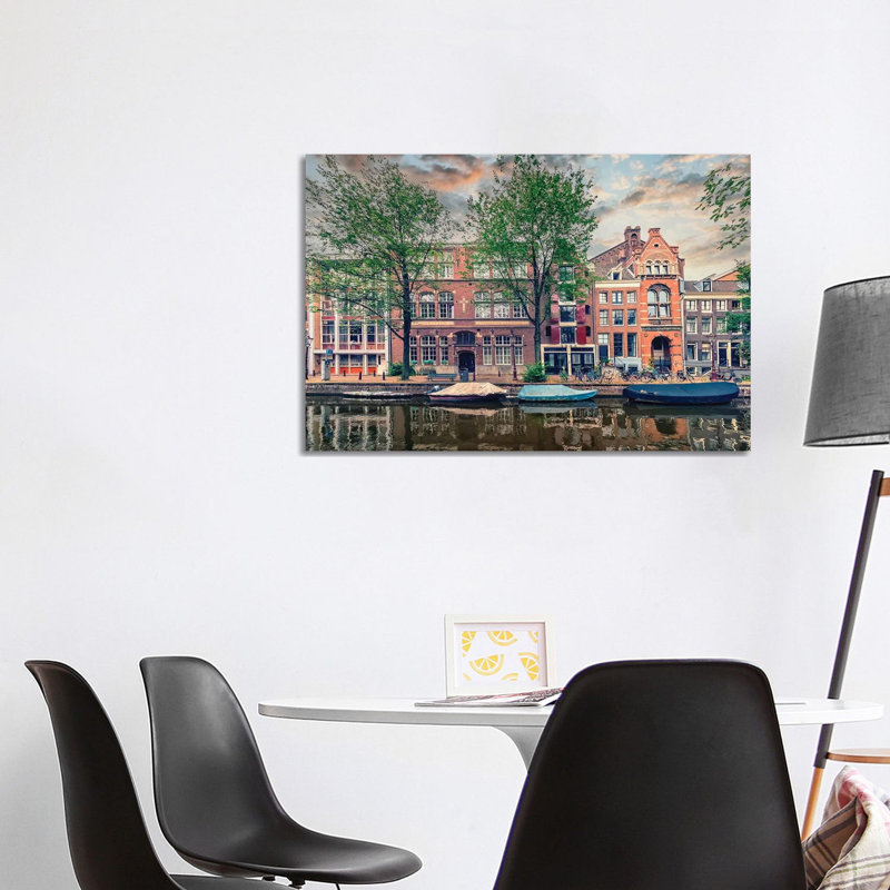 Amsterdam In The Evening by Manjik Pictures - Gallery-Wrapped Canvas Giclée on Canvas, No Frame, 101.6 cm H x 66.04 cm W