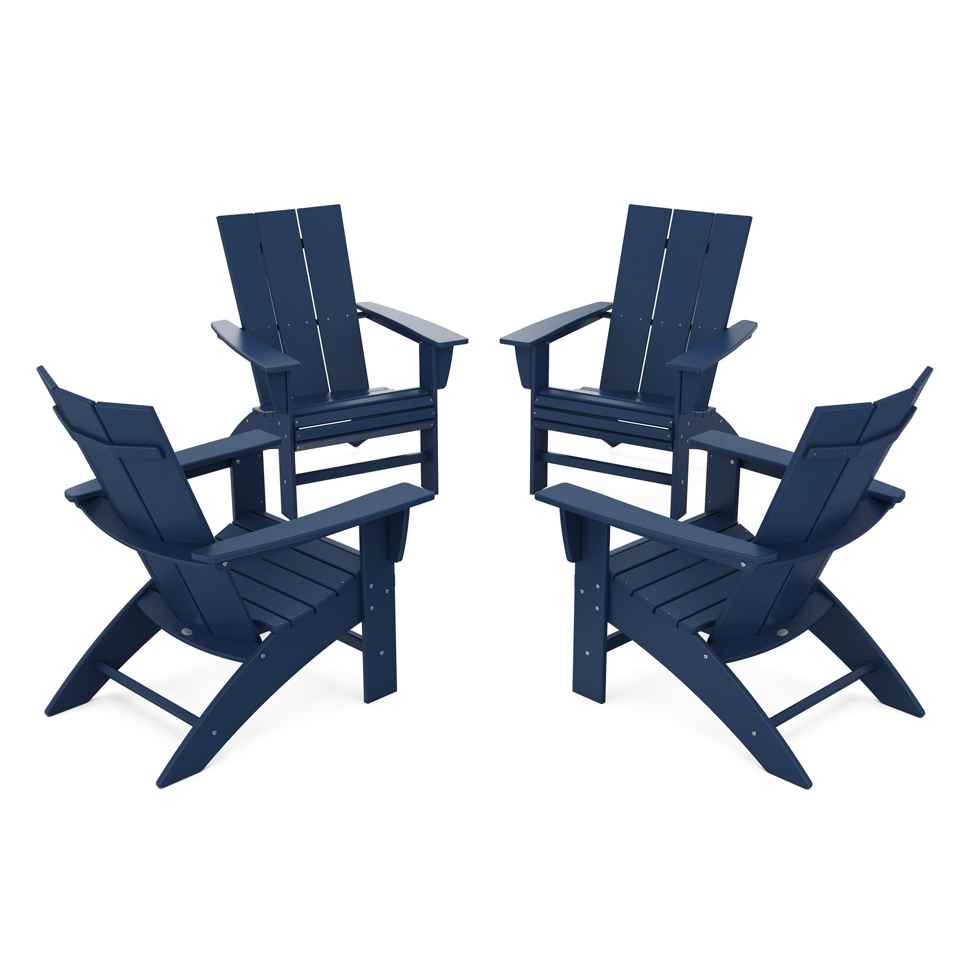 POLYWOOD Modern Plastic Adirondack Chair, Navy