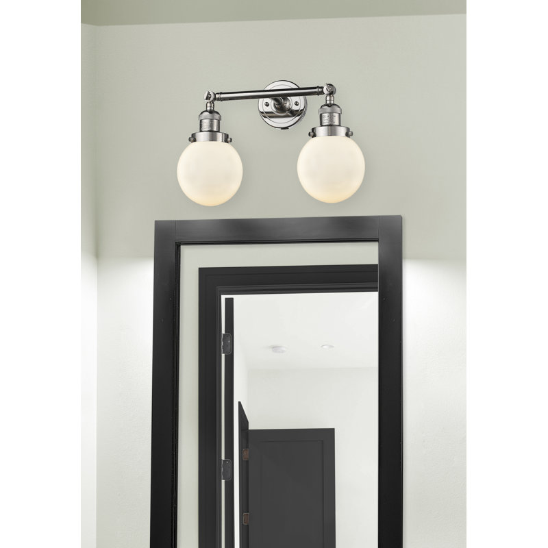 Clementina 2 - Light Dimmable Vanity Light, Polished Nickel, Seedy, 6 Watt Vinage LED Bulb