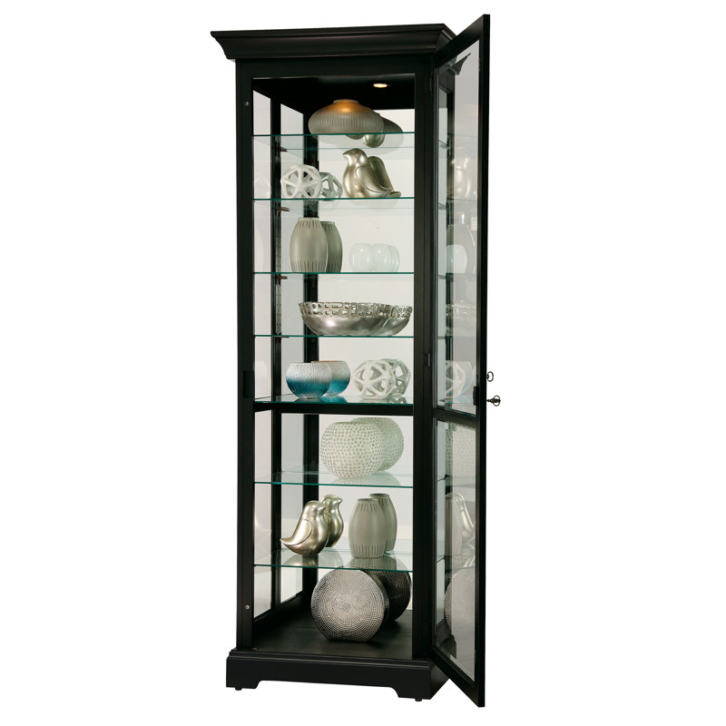 Chesterbrook Lighted Curio Cabinet, Black Satin