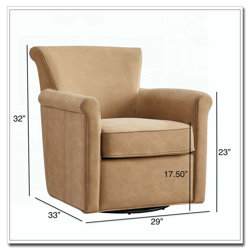 Fauteuil d'appoint pivotant en similicuir, Brun miel