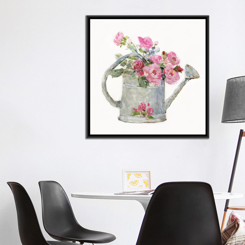 «Country Bluch I» par Sally Swatland - reproduction d'art, H 37 po x l 37 po x P 1,5 po, Toile avec cadre noir, Pas de tapis