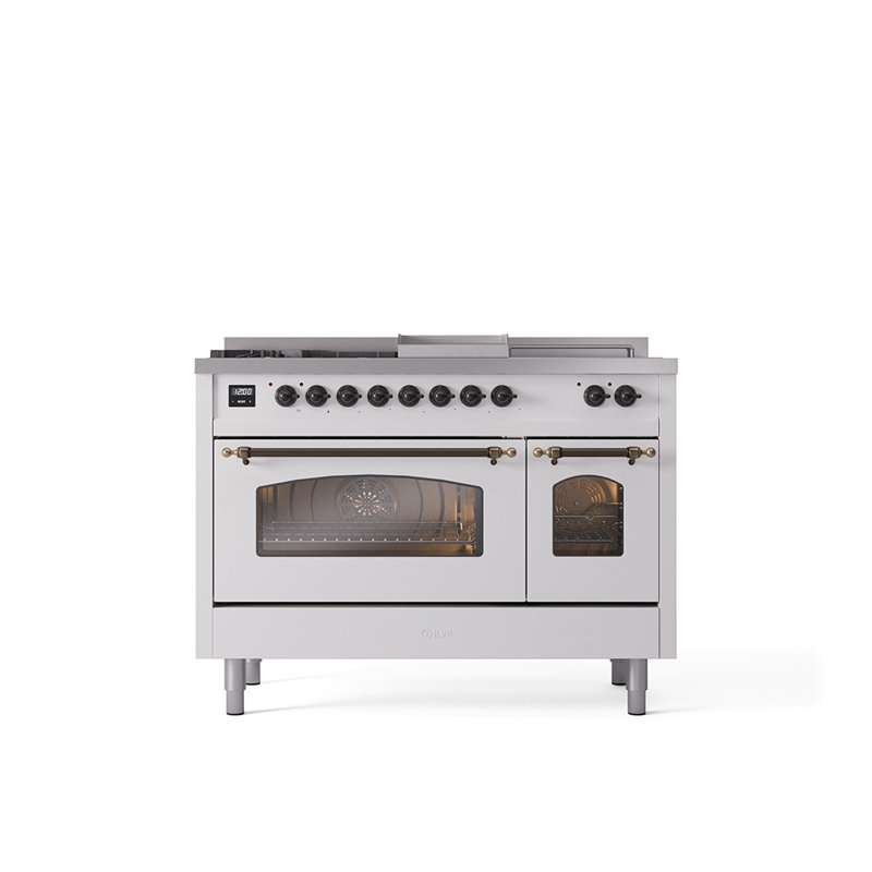 ILVE Nostalgie II 48 Dual Fuel Range, Blue/Gray/Copper, Natural Gas