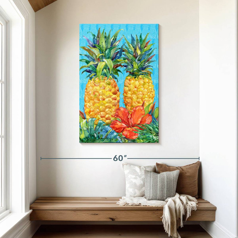 Ananas et hibiscus vert Yarlin Kona, H 45 po x l 30 po