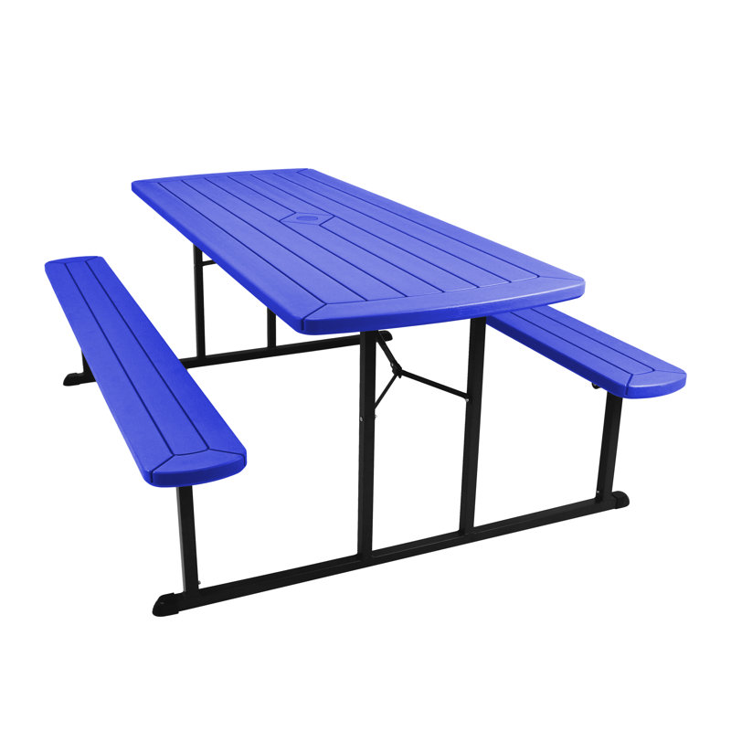 Table de pique-nique pliante robuste, Bleu