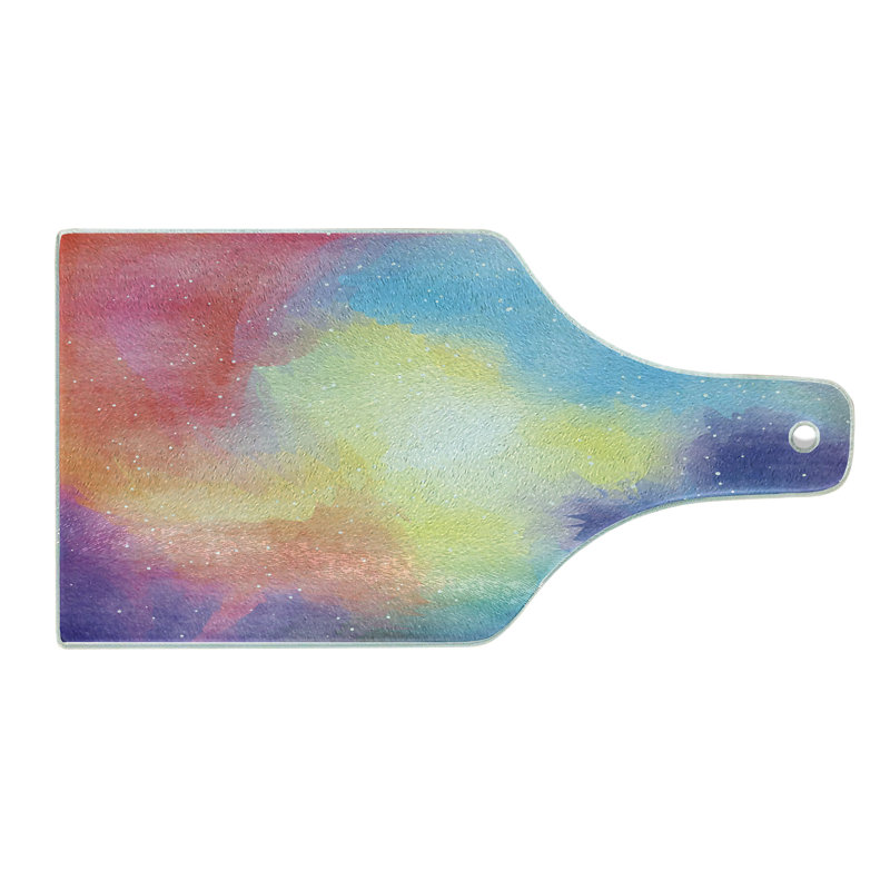Multicolore, planche à découper en verre trempé Ambesonne