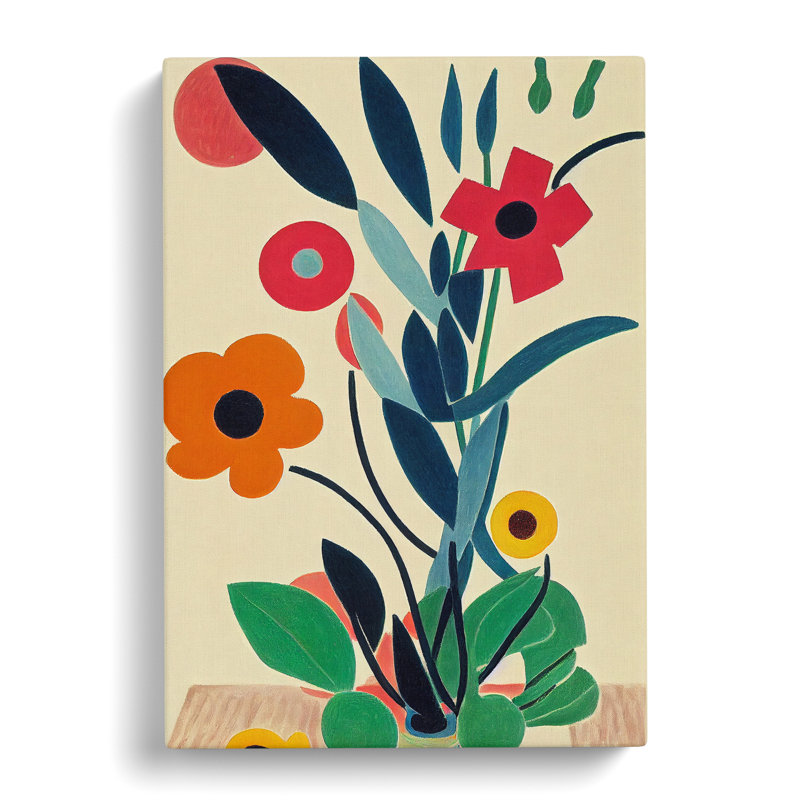 Unique Flowers Abstract No.5 - Wrapped Canvas Print, 50cm H x 35cm W x 3cm D