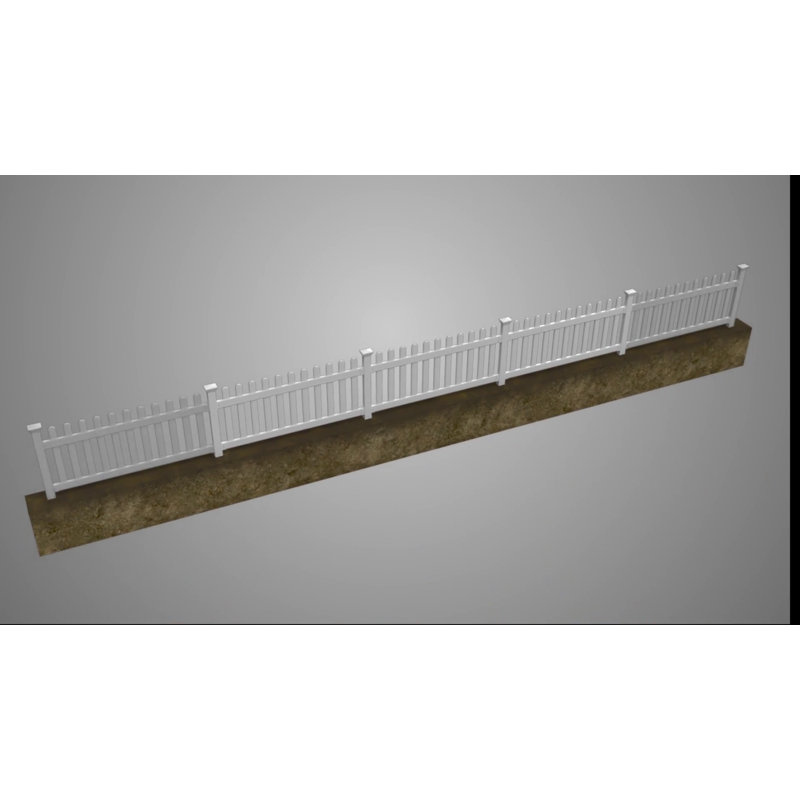 3ft H x 6ft W White Vinyl No Dig Picket Fence Panel