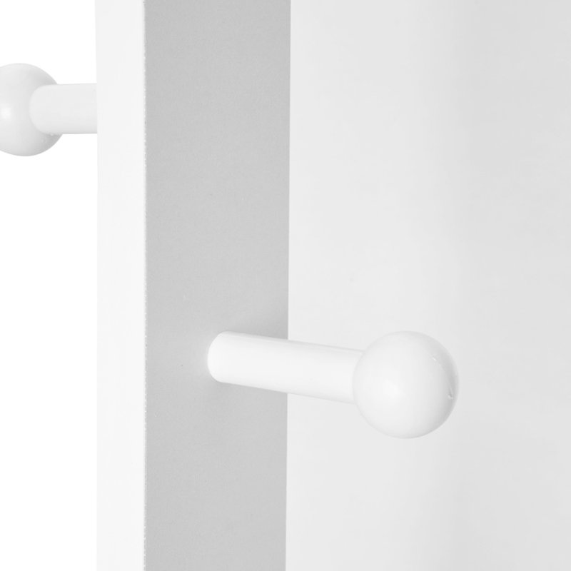 Rectangle Floor Mirror with Shelves, White