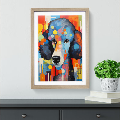 XYZ-FRM-V1223-5261 Poodle Constructivism No.2 - Single Picture Frame Print on Wood