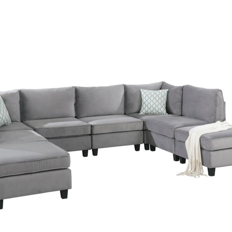 Canapé modulaire en velours 120 po 8 pièces 120 po