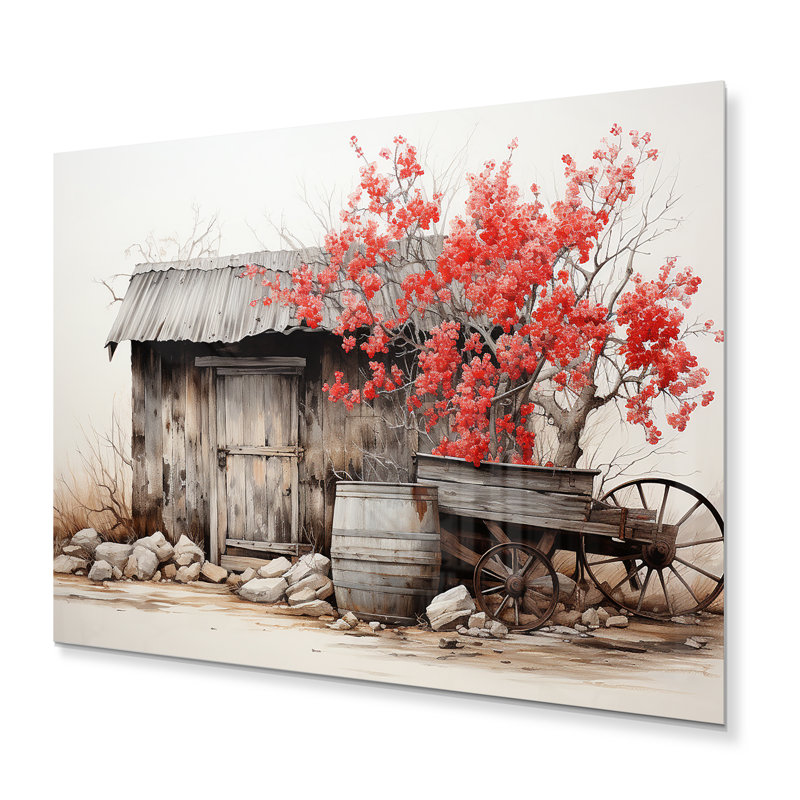 Grange rustique élégance II - impressions murales en métal de ferme, H 30 po x l 40 po