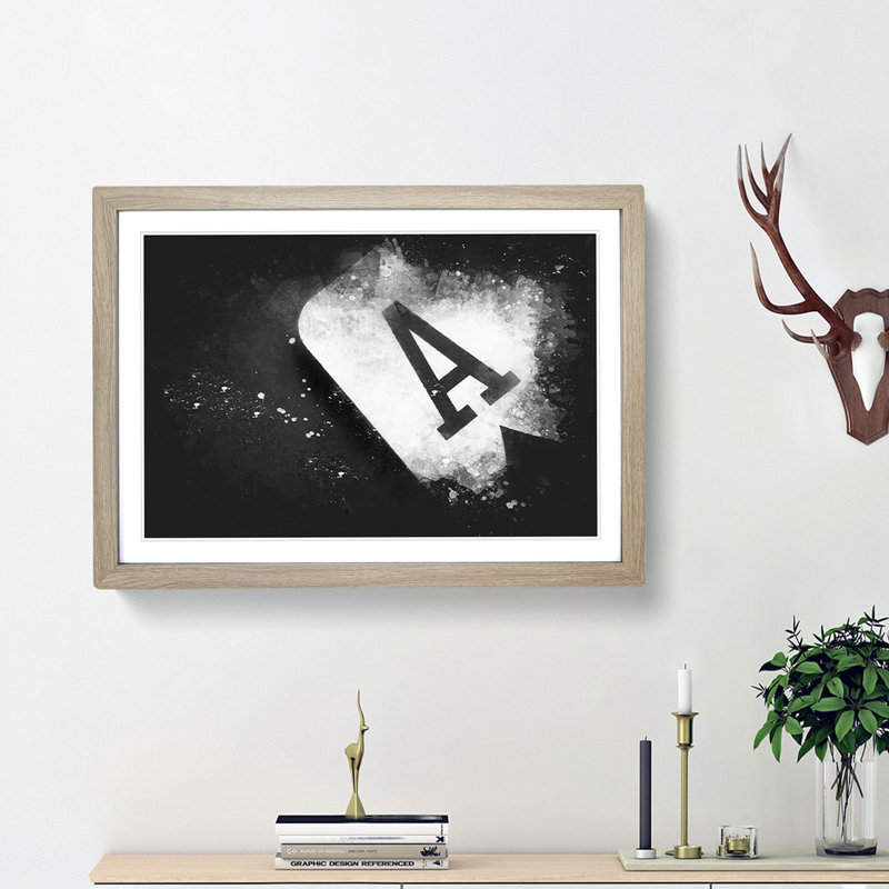 The Ace of Spades - Picture Frame Graphic Art Print, Oak Framed, 24cm H x 33cm W x 2cm D
