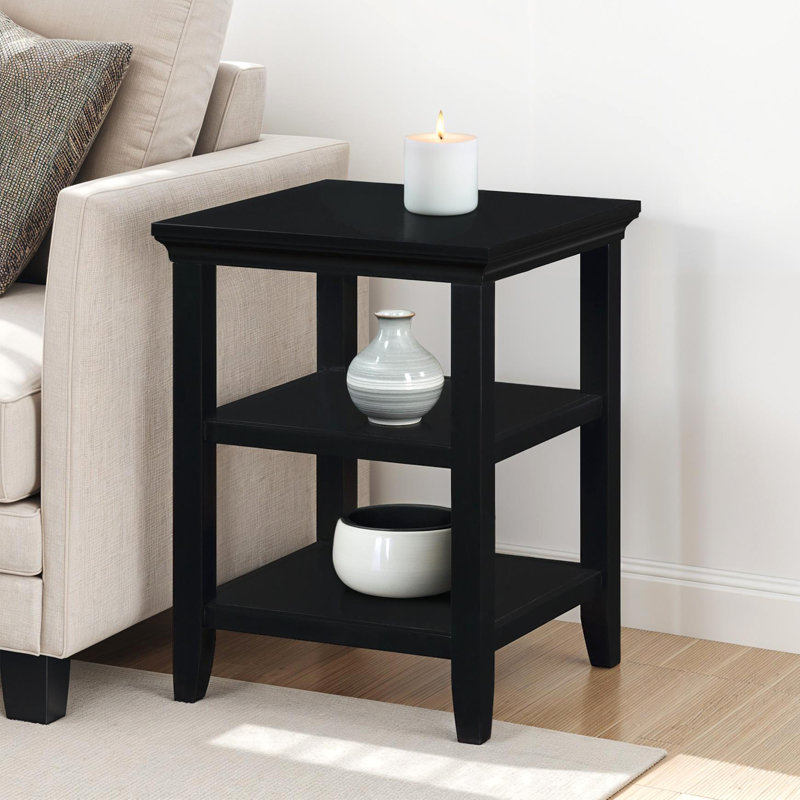 Morphew 24" Tall End Table with Storage, Black