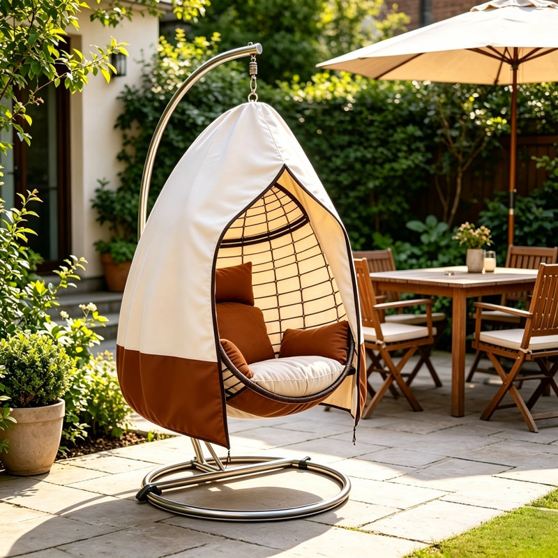 Housse de protection d'extérieur imperméable avec housse pour œuf enduite argent beige beige 800MM avec fermeture à glissière imperméable et sac de rangement