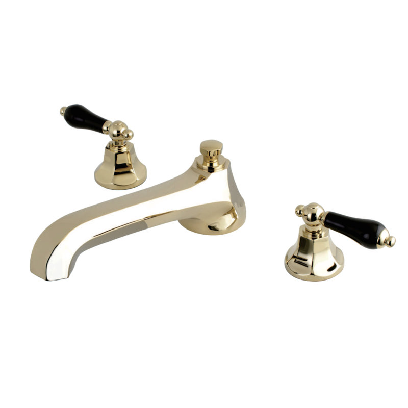 Kingston Brass Duchess Two-Handle 3-Hole Deck Mount Roman Tub Faucet, Polished Brass