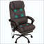 Fauteuil de bureau à massage à haut dossier avec 6 points de vibration, fauteuil de bureau réglable en hauteur, fauteuil de bureau inclinable avec repose-pieds rétractable et télécommande-125773669