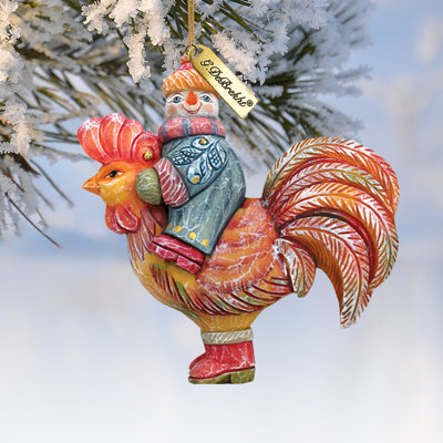 Collection de derevo de fantaisie bonhomme de neige sur coq figurine Fifield