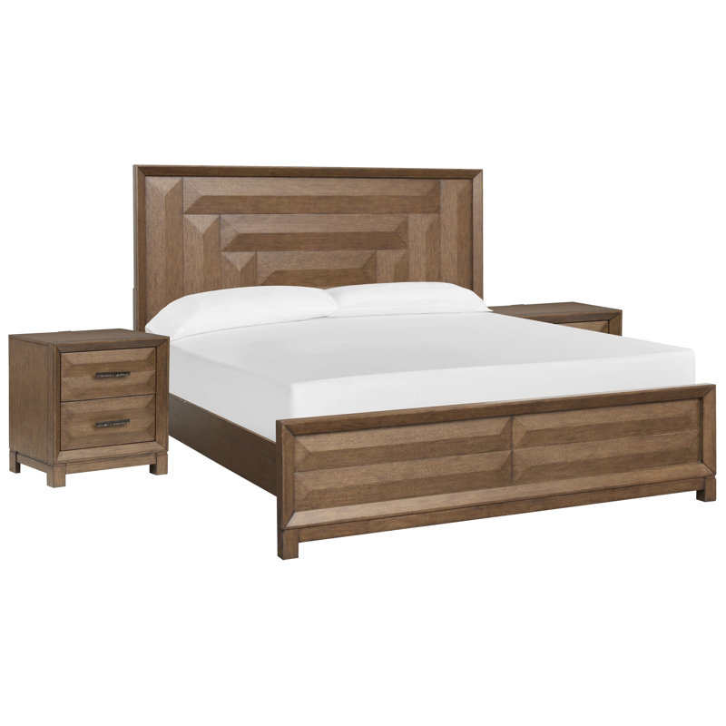 Fidler Queen Panel Bed With Nightstand, Queen, 2 Pcs: Bed, Nightstand