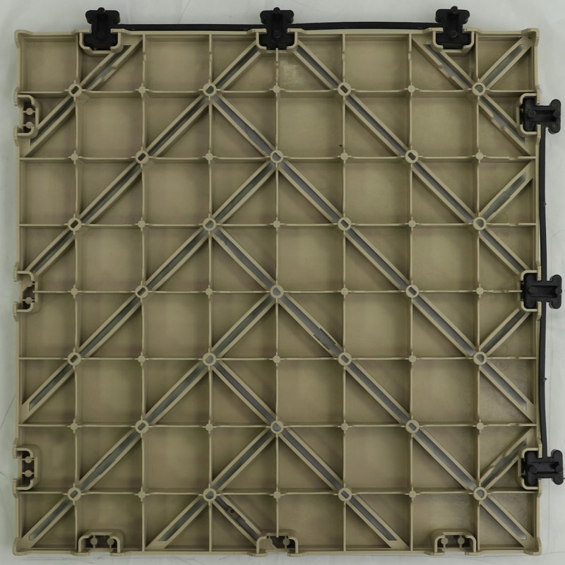 Carreau de terrasse emboîtable en plastique 12 po x 12 po, Crème