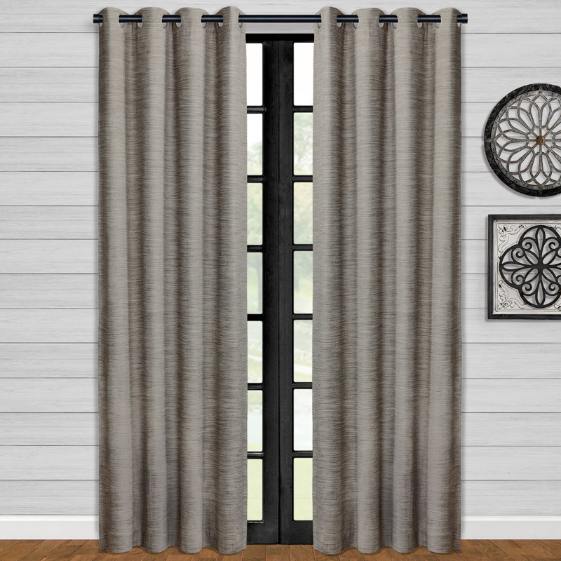 Aldiana Room Darkening Thermal Grommet Curtain Panels, Taupe, 52"W x 84"L