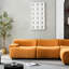 Base en bois massif avec luxueux et confortable tissu orange 4 places