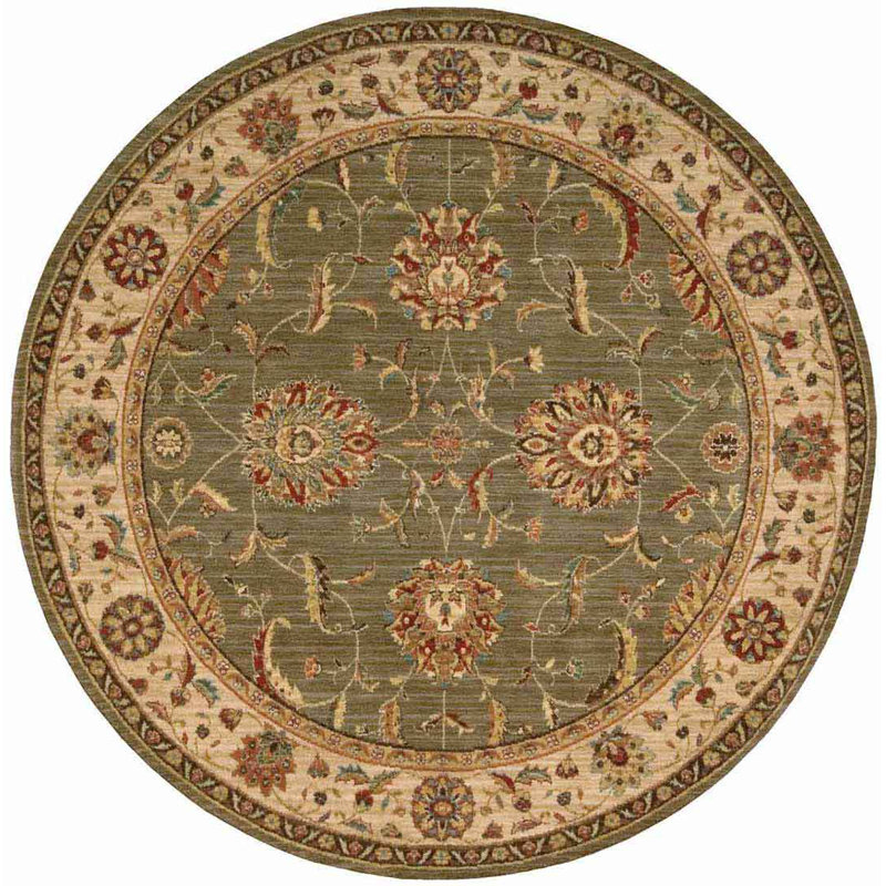 Iulfrith Wool Oriental Indoor Rug, Round 5'10"
