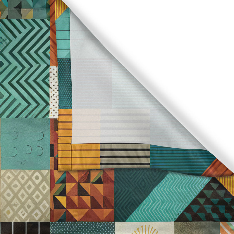 Patchwork Kitchen Curtain, 55" W x 24" L