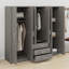 Rangement pour garde-robe en bois à 6 portes avec 6 grands tiroirs-1353988657