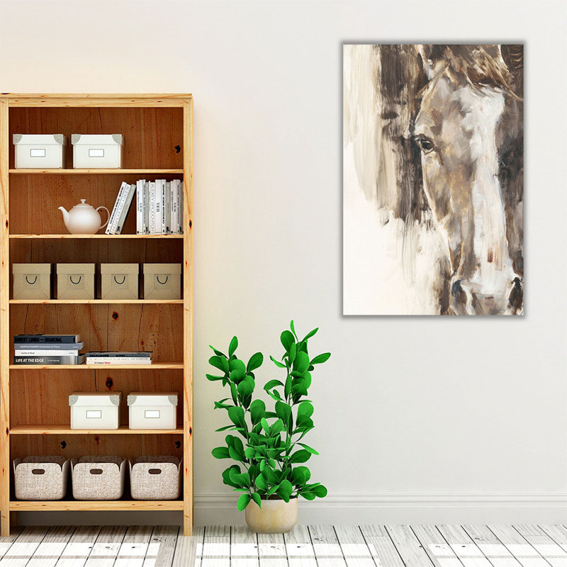 Étude équine recadrée I - reproduction d'art sur toile, H 30 po x l 20 po