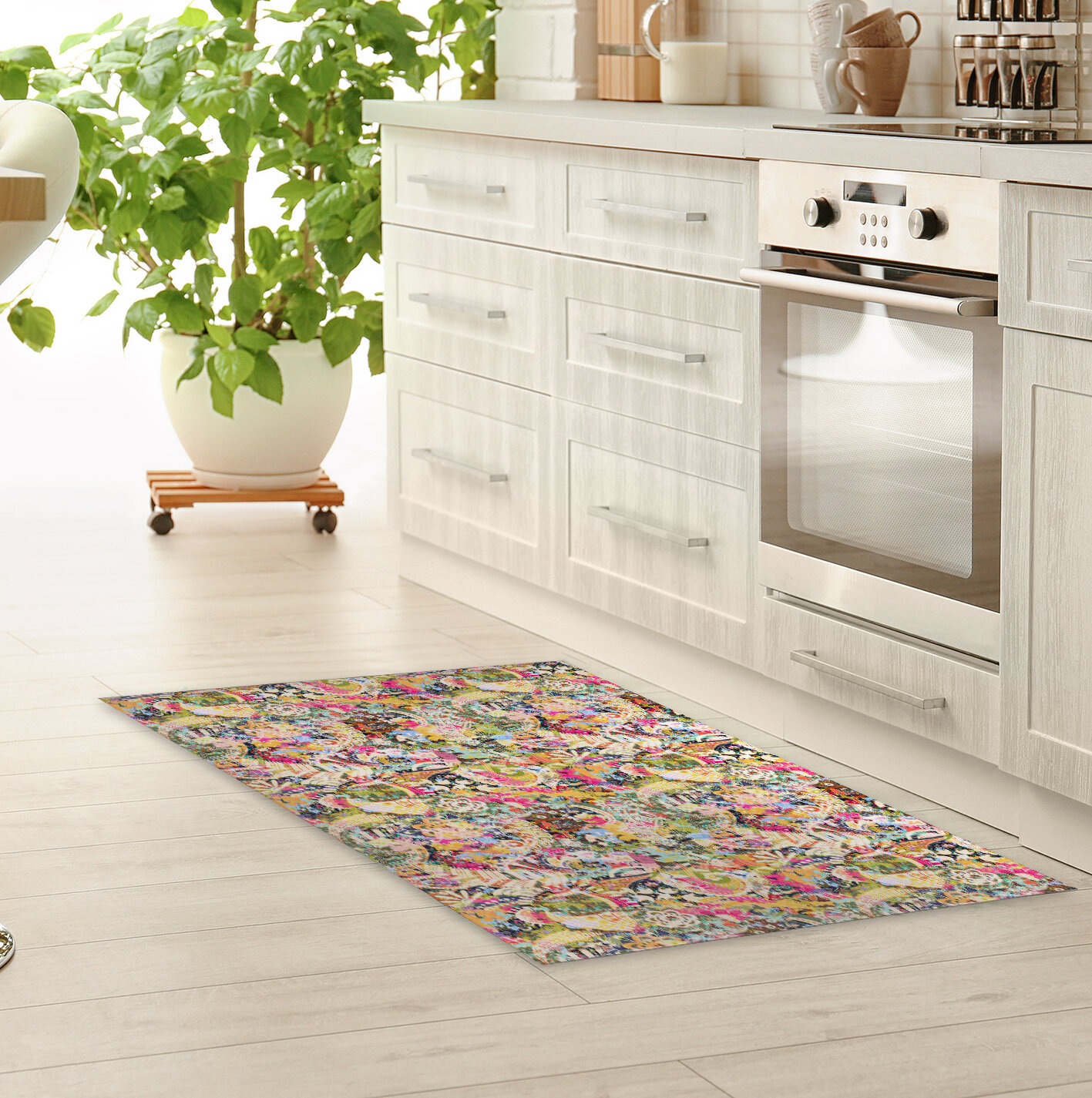 Anti Fatigue Mats for Kitchen Floor Kitchen Rugs Grey Paisley Boho